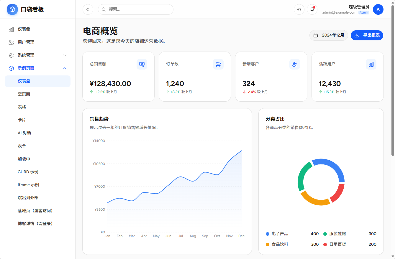 Pocket Stack 示例页面